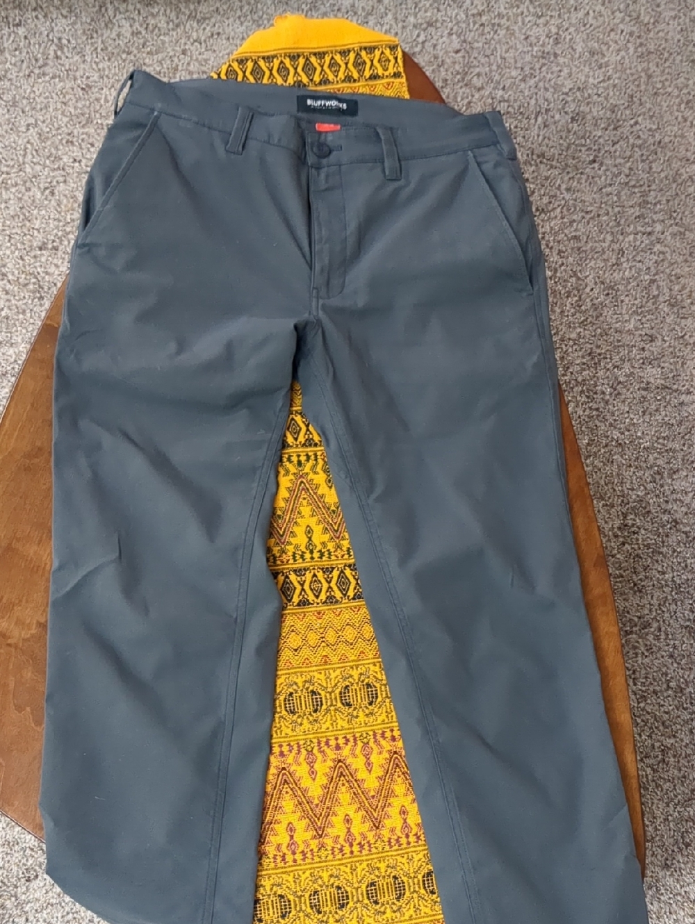 Men's Charcoal Chino Travel Pants - Classic Straight Fit